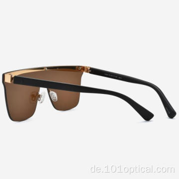 Quadratische große Herren-Sonnenbrille aus Metall